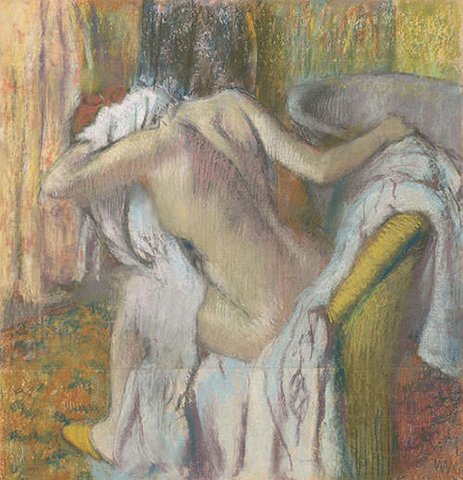 reproductie Après le bain, femme s’essuyant van Edgar Degas
